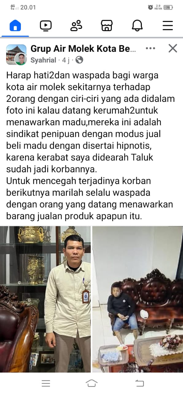 Wow firal di akun FB syairal modus penjualan madu keliling menipu banyak  masyarakat penjual tersebut menggunakan hipnotis 