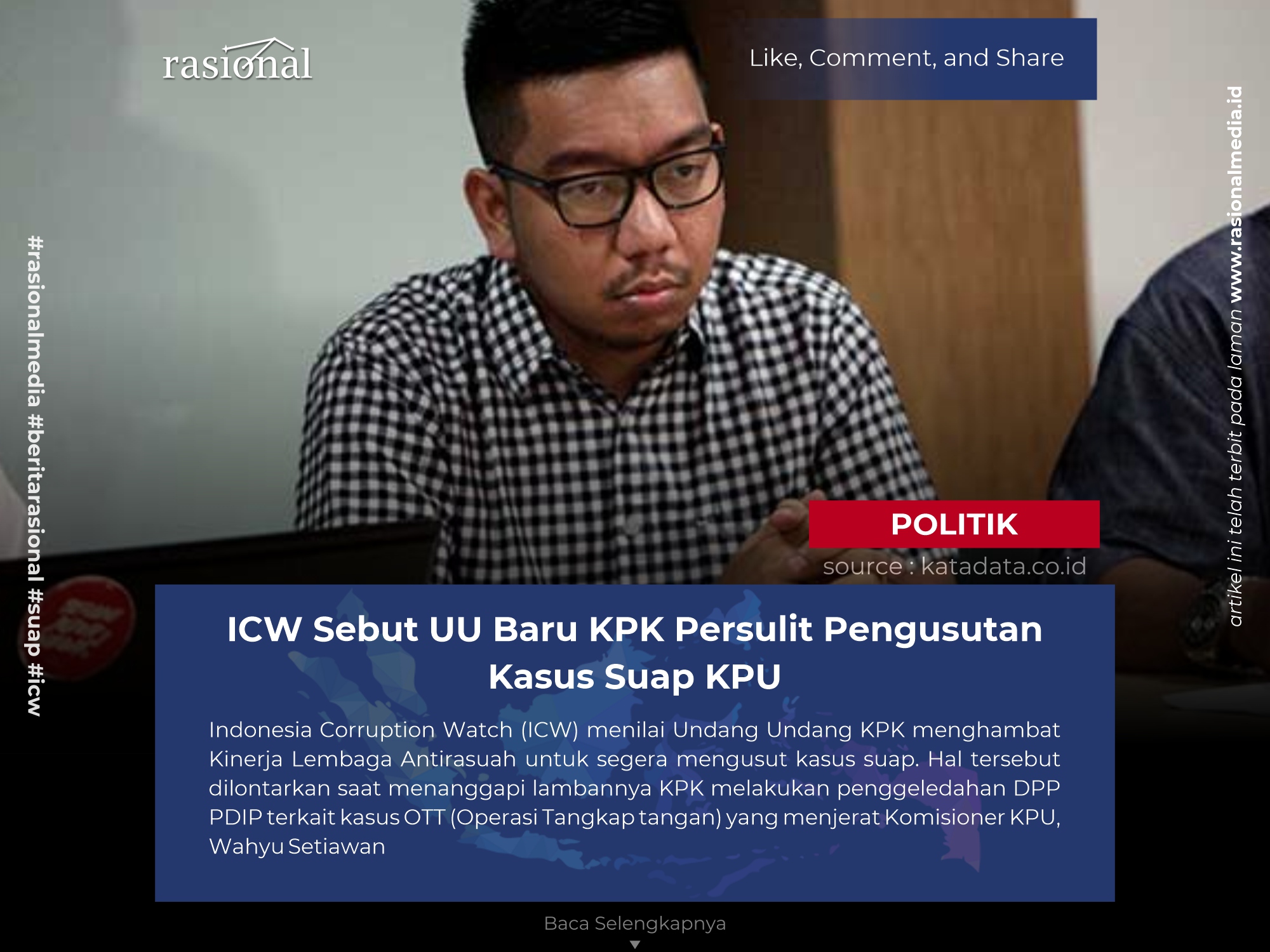 ICW Sebut UU Baru KPK Persulit Pengusutan Kasus Suap KPU